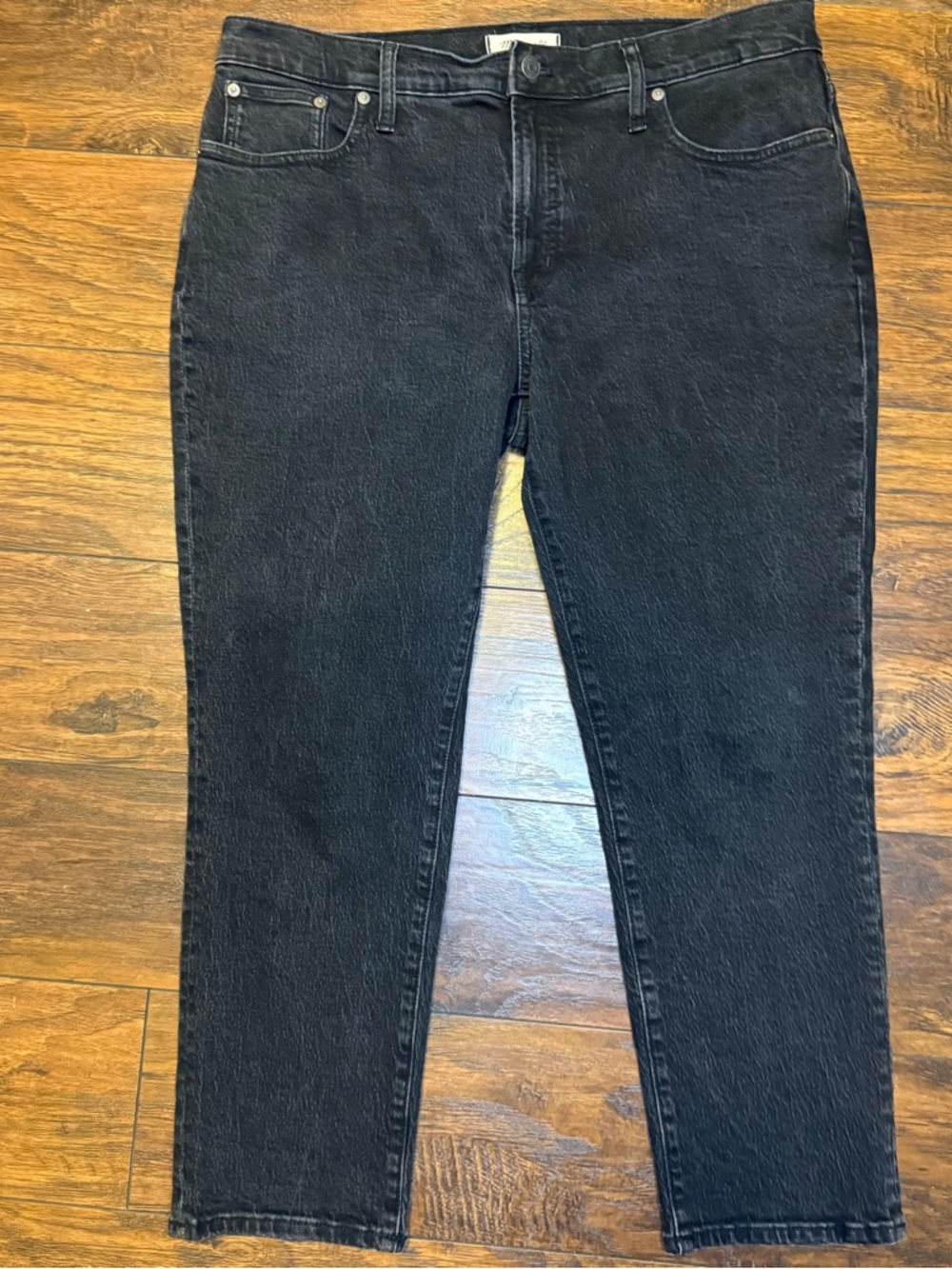 Madewell The Mid-Rise Perfect Vintage Jean Faded Black Straight Leg Size 32